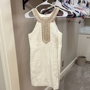 Lilly Pulitzer Cream Beaded Mini Dress